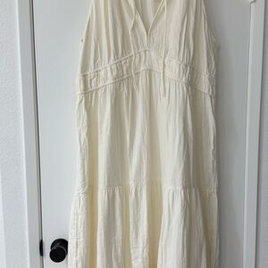 Old Navy Fit & Flare Crinkle Gauze Maxi Dress - Cream